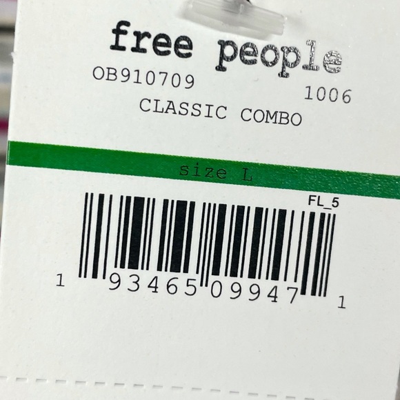 NWT Large Free People Put A Stripe On It Thong Bodysuit Vneck Long Sleeves - Picture 15 of 15